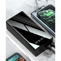 일등마켓 캠핑 여행용 대용량 보조 배터리 50000mah LED 불빛 손전등 사용, 블랙