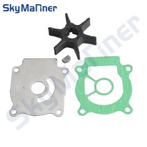 보트 스즈키 선외 엔진용 워터 펌프 임펠러 수리 플레이트 키트 부식 방지 17400-96403 2T 20HP, 한개옵션0