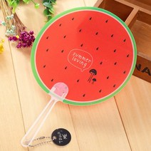 PKFARM 3+1 여름 사은품 휴대용 과일손부채 시원한 캐릭터부채, 4개, 수박