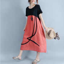 빅사이즈 여성 배가림 원피스 여름 고퀄리티 슬림핏 SDS2103033Z