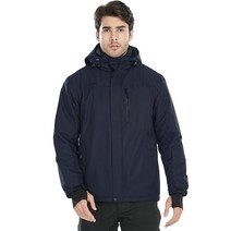 FREE SOLDIER 남성용 방수 스키 스노우 재킷 플리스 안감 따뜻한 겨울 레인 재킷 후드 전체 테이프 솔기, XX-Large