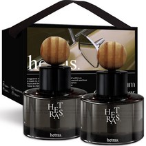 헤트라스 차량용 디퓨저 방향제 60ml + 리본끈선물세트, 2개입, 허그솝향