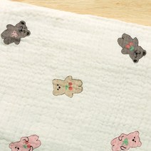 삼중요루거즈 유아 이불 블랭킷 13종, 곰-핑크