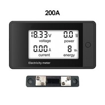 유속계 DC8-100V 전력계 테스터 검출기 20a 100a 200A 4in 1 LCD 디지털 디스플레이, 07 200A With Shunt
