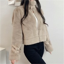 비위치 비위치 밍크 퍼 크롭 무스탕 자켓 (9393854)
