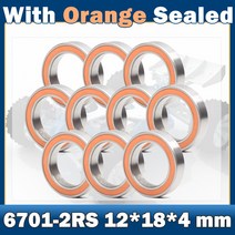 포크베어링 오렌지 밀폐 볼 베어링 6701RS ABEC7 얇은 섹션 67012RS 61701RS 6701 2RS 10 개 12184mm