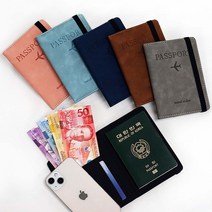마일드콜 여권 커버 지갑케이스 가죽 RFID방지 다용도 커플 패스포트 해외용 가방 파우치 안티스키밍, 나이트블랙