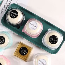 둥근사각 케이스 100개 화과자케이스 1구 (약 가로x세로 8.5cm x 높이 5cm), 검정색