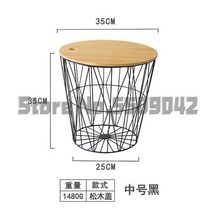 대용량 빨래바구니 다용도 세탁물 분리수거함 옷 보관 커피 테이블 침대 옆 탁자 수납 단단한 나무 커버 흙, 40x30cm, 에이1