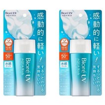 Biore 자외선 차단 UV 아쿠아 리치 워터 젤 SPF50+ PA++++ 70ml(2.36액량 온스) 2개 팩