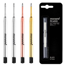 모나미 볼펜심 FX4000 153 골드 ID 블랙 화이트 리필심, 로즈골드(0.7mm/F)