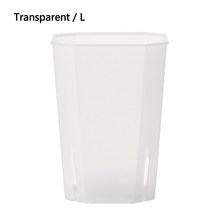 아스케이지 측면 개방 플라스틱 화분 팔각형 광장 식물 냄비 원예 Succulents 비엔티안 꽃, Transparent, S