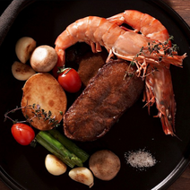 수비드 부채살 스테이크 새우 심쿡 밀키트 쿠킹박스 홈파티 안주 캠핑 음식 요리 홈스토랑, 수비드 부채살 스테이크 (새우포함)