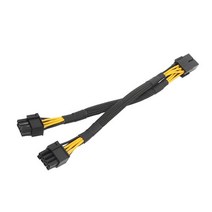 GPU PCIe 8 핀 암-이중 2X (6 + 2) 남성 Express 전원 어댑터 꼰 Y-분배기 연장 케이블 20cm, 01 Style 2