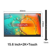 156/173 인치 2K 터치스크린 휴대용 모니터 25601440 HDR 100 sRGB Freesync 디스플레이 IPS 화면 PC 노트, 01 15.6 2K Touch_01 영국 플러그