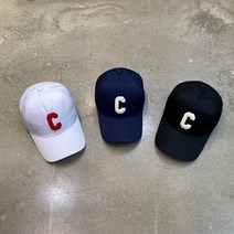 [남녀공용/퀄리티업/수입] 알파벳 C 부클 로고 패치 컬러 코튼 볼캡 야구모자 / 블랙 & 네이비 & 데님 & 투톤배색 / 마이비클로젯