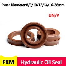 고무 실리콘 오링 O 링 패킹 바킹 개스킷 가스켓 FKM UN Y형 방사형 샤프트 유압 씰 IDxODxTHK ID 8-28mm 불소 피스톤 로드 싱글 립 U자형 컵, [94] 20x40x10(1pcs)