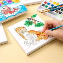 [바이오피스] 민화 무지 캔버스 밑 그림 그려진 천 액자 색칠 하기 유아 어린이 초등 미술 놀이 수업 도면 동물 전통 민속 방과후 학교 돌봄 교실 교재 교구 재료 어린이집 유치원 축제 체험 행사, 민화 캔버스액자 (모란품은닭), 1개