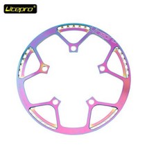 Litepro접이식 자전거 크랭크 BMX 사각 구멍 넓고 좁은 톱니 485052545658T 싱글 디스크 스퀘어 홀 스프로킷, Rainbow+53T