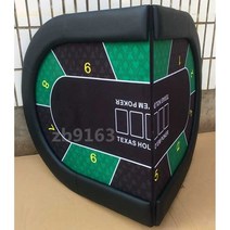 간편 접이식 텍사스 홀덤 테이블 매트 상판 포커판, 2x1m 녹색 및 검정색