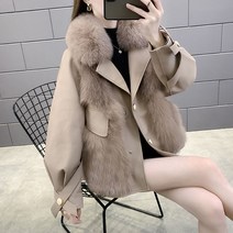 K.ONLINE SHOP여자 가을 겨울 신상퍼코트쇼트 도톰겨울 여우털 코트 트위드자켓 청자켓 가죽자켓