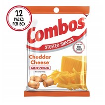 COMBOS 콤보스 체다치즈 프레첼 베이크 스낵 6.3 oz(179g) 12팩, 179g