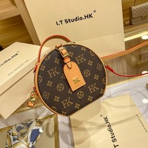 미니 라운드 크로스 숄더백 홍콩 리얼 가죽 원빵 여 가을겨울 숄더 겸 백