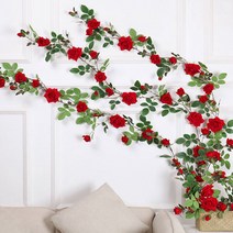 osshop 벨벳 장미 넝쿨조화 1.8m 담쟁이 덩쿨 인테리어 조화 벽장식 150cm 가랜드 행잉플렌트 플랜트월 넝쿨, 벨벳 장미넝쿨조화 1.8m