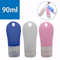여행용 실리콘 공병 고리 용기 휴대용 리필 튜브 90ml, 90ml화이트, 1개