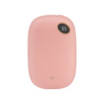 소소 양면발열 휴대용 충전식 손난로 보조배터리 10000mAh, 02.10000mAh, 02.핑크