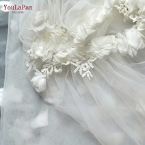 웨딩볼레로 드레스볼레로 드레스숄 YouLaPan-VG45 3D 꽃 웨딩 드레스 볼레로 이동식 신부 케이프 베일 긴