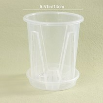 호접란 화분 투명난화분 투명화분 통기팟 원형 통풍 루트 컨트롤 투명 꽃 냄비 1 개 호접란 트레이 포함 스, 03 14CM