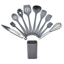 Great Power 미끄럼 방지 실리콘 조리도구 11종 세트, 그레이