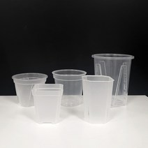투명 플라스틱 화분 모음 삽목 난분 분갈이 모종 플분 호접란 투명분 슬릿 롱화분 서클링예방, 05.턱진원형투명분8호