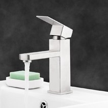 세면대 화장실 수도꼭지쓰레기 분지의 수도꼭지 블랙 스퀘어 욕실 싱크 수도꼭지 탭 스테인레스 스틸 욕실, Y10171, 중국
