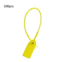 견고한 100pc 일회용 플라스틱 풀 타이트 보안 씰 간판 번호 자체 잠금 도매, 한개옵션1, 05 YELLOW