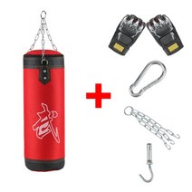 빈 권투 SANDBAG 홈 휘트니스 후크 교수형 킥 펀치 가방 권투 훈련 싸움 가라데 펀치 무에타이 모래 가방, 레드 60cm get 5, 협동사