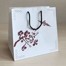 성원포장 명품 종이가방 크라프트 무지 종이쇼핑백, 1개, 모조 매화인쇄