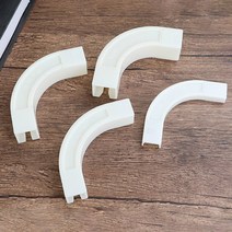 ㄱ자 커튼 연장 레일 셀프 옷가게 피팅룸 제작 코너 곡선 브라켓 맞춤 화이트 이중 특레일 커텐 라운드 연결 창문 거실 천장 구석 2중 꺾임 걸이 커튼봉 설치 24X25 2개 세트