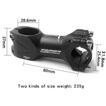 자전거서스펜션 바이서클부품 fmf 산악 자전거 스템 알루미늄 합금 mtb 로드 바이크 28.6mm 포크에서 25.431.8mm 핸들 바 386080mm 예비 부품까지, 25.4mm 80mm