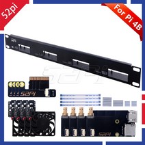 라즈베리 파이 4B 클러스터 용 1U 랙 스틸 브래킷 마운트 마이크로 HDMI-HDMI 보드 TF 카드-FPC 쿨러, 한개옵션0