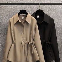 G125800 (빅사이즈)허리벨트 루즈핏 블라우스자켓 @999ea