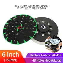 원형샌더 6인치 150mm 48 홀 먼지가 없는 하드 백업 샌딩 패드 페스툴 샌더용 후크 및 루프 디스크 용 소프, [01] Hard