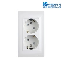 일신전기 2구 접지 매립 매입 벽면 콘센트, 매입 2구 접지콘센트/539473