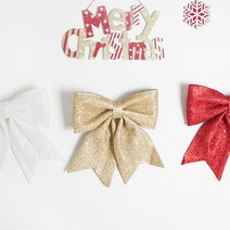 글리터리본 30cm 트리 크리스마스 리본 장식 TRMBLS, 레드