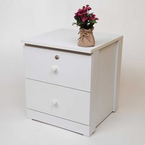 블루밍가구 400 2단~5단 서랍장(열쇠) 틈새장, M2단 열쇠 A형(화이트)