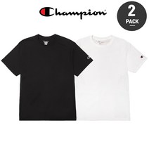 챔피온 (1+1)챔피온 T425 반팔티(화이트블랙) 반팔 티셔츠