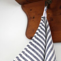 포그린넨워크 리투아니아 린넨 키친크로스 11 color, 화이트 네이비라인