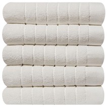 Z -스트라이프 수건 200g 5장, 5장 밀크화이트