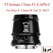 카메라 렌즈 ttartisan 17mm f1.4 aps-c 수동 초점 mf for fuji x canon ef m sony e m43 mount olympus nikon z l, 캐논 ef-m